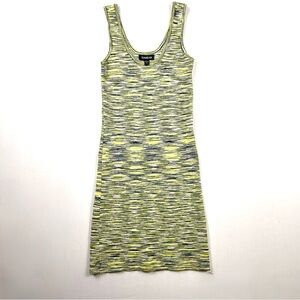 Bebe Y2K Yellow and Black Abstract Striped Tank Bodycon Dress -Size Small